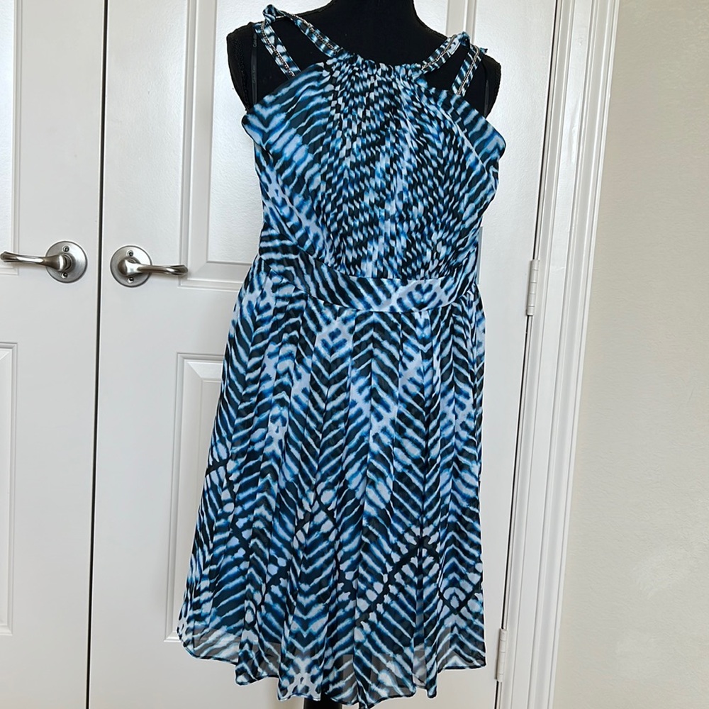 Calvin Klein chiffon halter dress - Picture 3 of 4